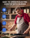 Ver imagem 7 de Amzchef Cooktop de Indução 2 Bocas com Plug 1800w, 9 Níveis de Potência