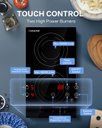 Ver imagem 2 de Amzchef Cooktop de Indução 2 Bocas com Plug 1800w, 9 Níveis de Potência