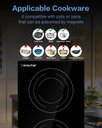 Ver imagem 3 de Amzchef Cooktop de Indução 2 Bocas com Plug 1800w, 9 Níveis de Potência
