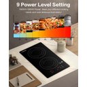 Ver imagem 4 de Amzchef Cooktop de Indução 2 Bocas com Plug 1800w, 9 Níveis de Potência