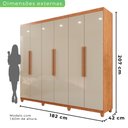 Ver imagem 5 de Guarda-roupa Casal 6 Portas 4 Gavetas com Pés Atlanta 100% MDF