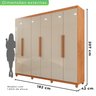 Guarda-roupa Casal 6 Portas 4 Gavetas com Pés Atlanta 100% MDF - 5
