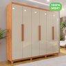 Guarda-roupa Casal 6 Portas 4 Gavetas com Pés Atlanta 100% MDF - 7