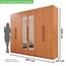 Guarda-roupa Casal 6 Portas 4 Gavetas com Espelho Atlanta 100% MDF - 5