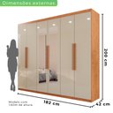 Ver imagem 5 de Guarda-roupa Casal 6 Portas 4 Gavetas com Espelho Atlanta 100% MDF