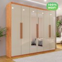 Ver imagem 7 de Guarda-roupa Casal 6 Portas 4 Gavetas com Espelho Atlanta 100% MDF