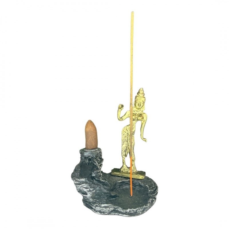 Incensário Cascata Parvath Shiva Buda Ganesha- Escolha a Cor:parvath Metal Cone 12 Cm - 5