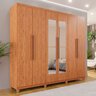 Guarda-roupa Casal 6 Portas 4 Gavetas com Espelho com Pés Atlanta 100% MDF - 1