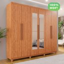 Ver imagem 7 de Guarda-roupa Casal 6 Portas 4 Gavetas com Espelho com Pés Atlanta 100% MDF
