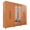 Ver imagem 2 de Guarda-roupa Casal 6 Portas 4 Gavetas com Espelho com Pés Atlanta 100% MDF