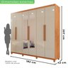 Guarda-roupa Casal 6 Portas 4 Gavetas com Espelho com Pés Atlanta 100% MDF - 5
