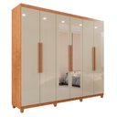 Ver imagem 2 de Guarda-roupa Casal 6 Portas 4 Gavetas com Espelho com Pés Atlanta 100% MDF