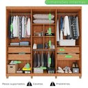 Ver imagem 4 de Guarda-roupa Casal 6 Portas 4 Gavetas com Espelho com Pés Atlanta 100% MDF