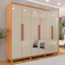 Ver imagem 1 de Guarda-roupa Casal 6 Portas 4 Gavetas com Espelho com Pés Atlanta 100% MDF