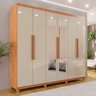 Guarda-roupa Casal 6 Portas 4 Gavetas com Espelho com Pés Atlanta 100% MDF - 1