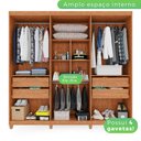 Ver imagem 3 de Guarda-roupa Casal 6 Portas 4 Gavetas com Espelho com Pés Atlanta 100% MDF