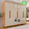 Guarda-roupa Casal 6 Portas 4 Gavetas com Espelho com Pés Atlanta 100% MDF - 7