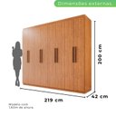 Ver imagem 4 de Guarda-roupa Casal 8 Portas 4 Gavetas Montreal 100% MDF