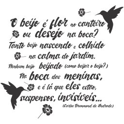 Adesivo de Parede Decoratico Frase o Beija-flor - Carlos Drummond de Andrade - 3