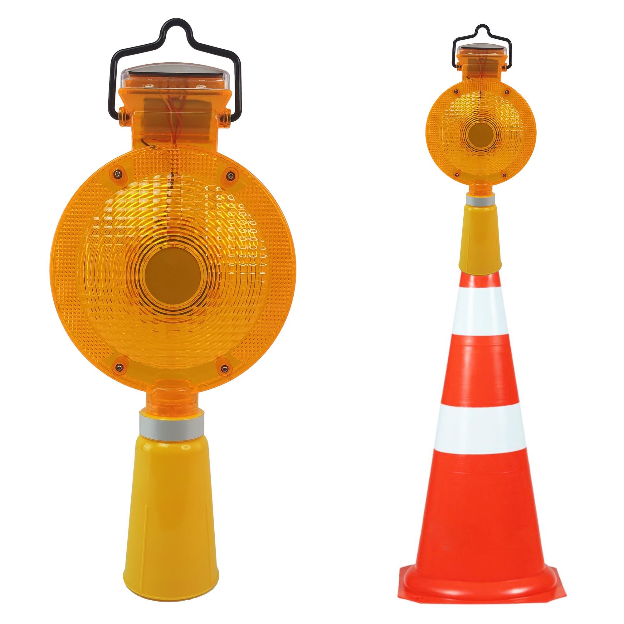 Sinalizador Solar Viário para Cone Obra Luz Solar Automático Sinalização Led Energia Solar Chuva Est - 3