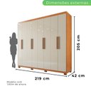 Ver imagem 4 de Guarda-roupa Casal 8 Portas 4 Gavetas com Pés Montreal 100% MDF