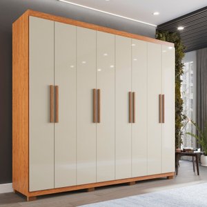 Guarda-roupa Casal 8 Portas 4 Gavetas com Pés Montreal 100% MDF