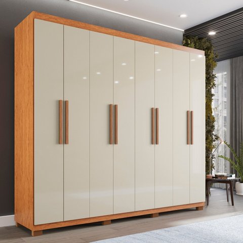 Guarda-roupa Casal 8 Portas 4 Gavetas com Pés Montreal 100% MDF
