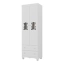 Ver imagem 2 de Guarda-roupa Infantil 62cm 2 Portas com Vidro e 2 Gavetas Ternura Multimóveis Mp4476 Branco