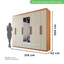 Ver imagem 4 de Guarda-roupa Casal 8 Portas 4 Gavetas com Espelho Montreal 100% MDF