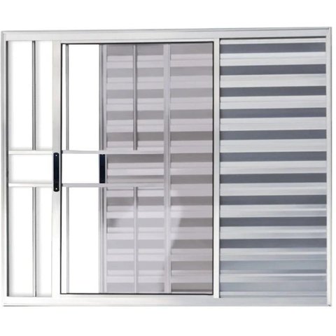 Veneziana de Aluminio 3 Folhas com Grade Linha Premium:1,20 X 1,20/brilhante