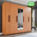 Ver mais imagens de Guarda-roupa Casal 8 Portas 4 Gavetas com Espelho com Pés Montreal 100% MDF