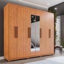 Ver imagem 1 de Guarda-roupa Casal 8 Portas 4 Gavetas com Espelho com Pés Montreal 100% MDF