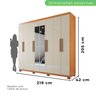 Guarda-roupa Casal 8 Portas 4 Gavetas com Espelho com Pés Montreal 100% MDF - 4
