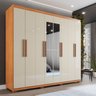 Guarda-roupa Casal 8 Portas 4 Gavetas com Espelho com Pés Montreal 100% MDF - 1