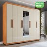 Guarda-roupa Casal 8 Portas 4 Gavetas com Espelho com Pés Montreal 100% MDF - 8