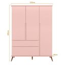 Ver imagem 3 de Conjunto Quarto Infantil com Guarda-roupa 3 Portas e Cômoda com Sapateira Melinda 100% Mdf