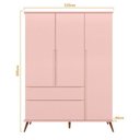 Ver imagem 3 de Conjunto Quarto Infantil com Guarda-roupa 3 Portas e Cômoda com Sapateira Melinda 100% Mdf