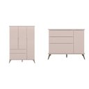 Ver imagem 2 de Conjunto Quarto Infantil com Guarda-roupa 3 Portas e Cômoda com Sapateira Melinda 100% Mdf