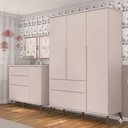 Ver imagem 1 de Conjunto Quarto Infantil com Guarda-roupa 3 Portas e Cômoda com Sapateira Melinda 100% Mdf