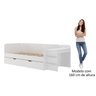 Cama de Solteiro Funcional Infantil com Escrivaninha e Cama Auxiliar 100% Mdf Premium Helena - 5