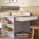 Ver mais imagens de Cama de Solteiro Funcional Infantil com Escrivaninha e Cama Auxiliar 100% MDF Premium Helena Branco