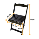 Ver imagem 3 de Conjunto Mesa Dobrável 120x70 com 4 Cadeiras Preto