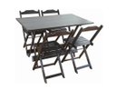 Ver imagem 5 de Conjunto Mesa Dobrável 120x70 com 4 Cadeiras Preto