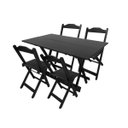 Ver imagem 1 de Conjunto Mesa Dobrável 120x70 com 4 Cadeiras Preto
