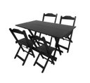 Ver imagem 1 de Conjunto Mesa Dobrável 120x70 com 4 Cadeiras Preto