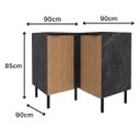 Ver imagem 3 de Armário Balcão de Canto P/cozinha 90cm 2 Portas S/tampo New York Móvel na Caixa