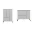 Ver imagem 2 de Conjunto Quarto Infantil com Guarda-roupa 3 Portas e Cômoda com Sapateira Melinda 100% Mdf
