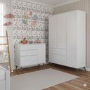 Ver imagem 1 de Conjunto Quarto Infantil com Guarda-roupa 3 Portas e Cômoda com Sapateira Melinda 100% Mdf