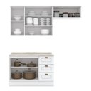 Ver imagem 2 de Cozinha Modulada Americana 3 Peças Branco Hp com Tampo Calcare – Henn