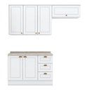 Ver imagem 1 de Cozinha Modulada Americana 3 Peças Branco Hp com Tampo Calcare – Henn